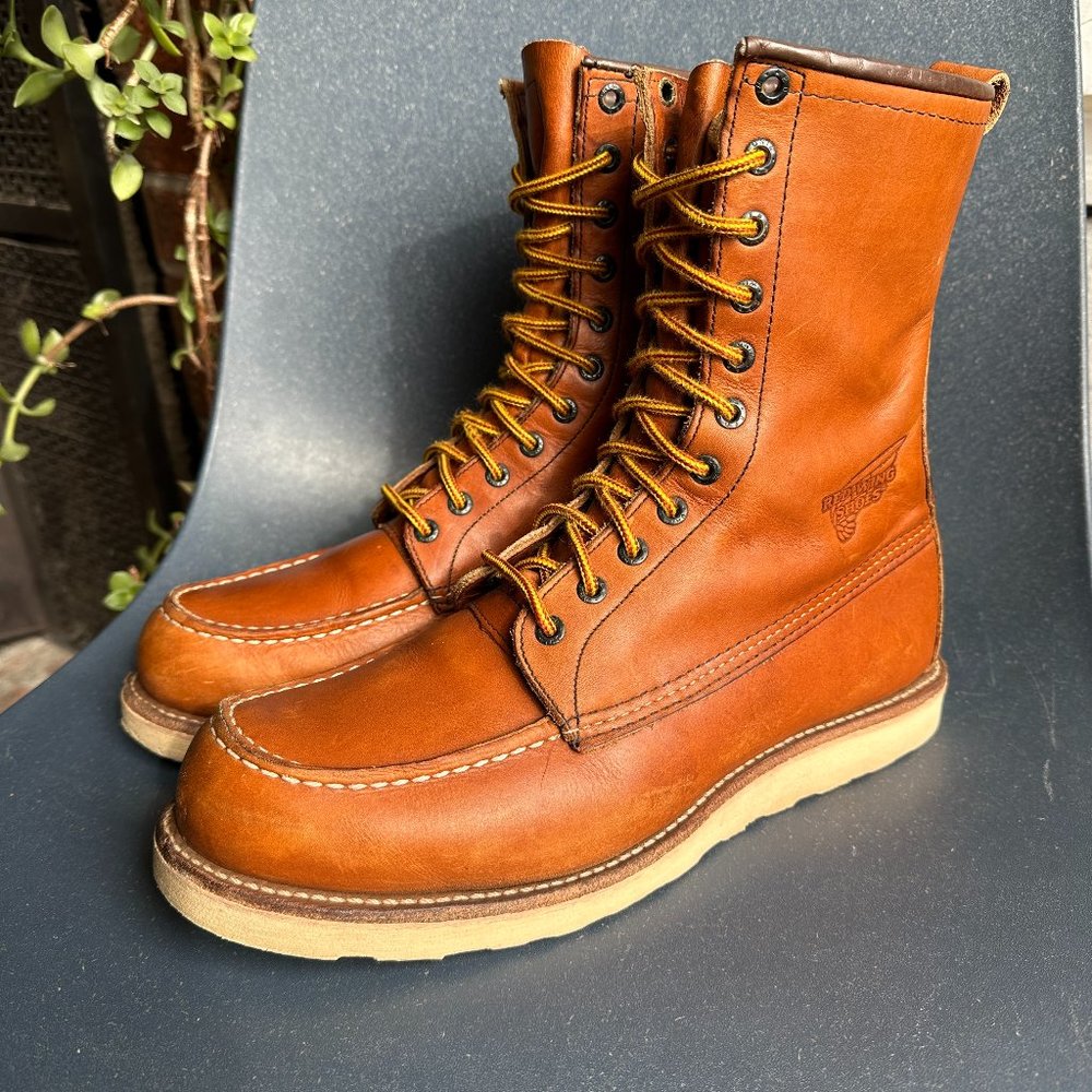 Red Wing 10877 8-inch Traction Tred Moc Toe Boots - Men's 10.5 E - ORO Leather